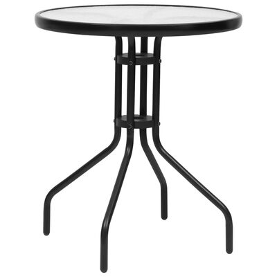 vidaXL Zahradní stůl černý Ø60 x 70 cm ocel