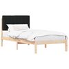 vidaXL R&aacute;m postele s čalouněn&yacute;m čelem Přirozen&aacute; a čern&aacute; 90 x 200 cm