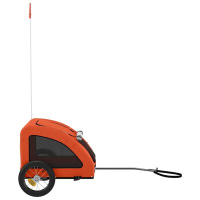 vidaXL Vozík za kolo pro psa oranžový oxfordská tkanina a železo