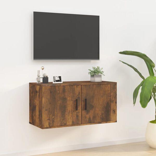 vidaXL N&aacute;stěnn&aacute; TV skř&iacute;ňka kouřov&yacute; dub 80 x 34,5 x 40 cm
