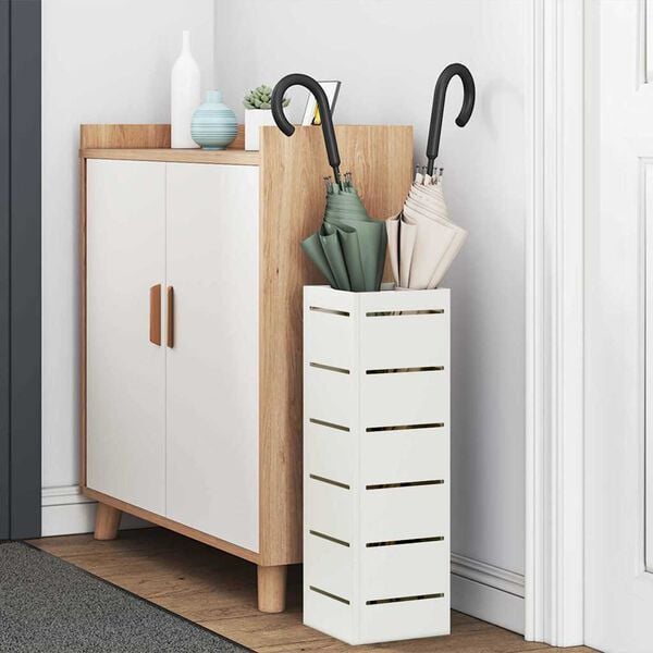 vidaXL Stojan na slunečn&iacute;ky s &uacute;loži&scaron;těm B&iacute;l&aacute; 15,5 x 15,5 x 49 cm Ocel