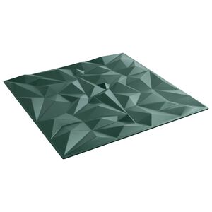 vidaXL N&aacute;stěnn&eacute; panely 12 ks 50 x 50 cm Ametystov&aacute; zelen&aacute; XPS pěna