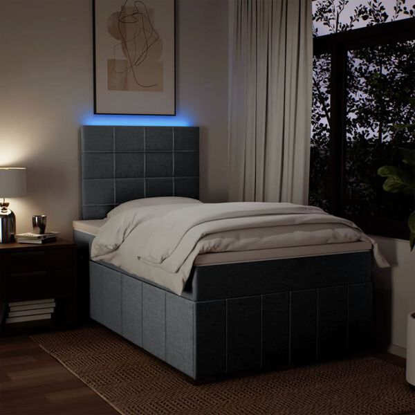 vidaXL Box spring postel s matrac&iacute; světle &scaron;ed&aacute; 120x190 cm textil