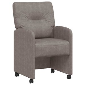 vidaXL J&iacute;deln&iacute; židle na kolečk&aacute;ch 2 ks Uměl&aacute; kůže &Scaron;ed&aacute; 57 x 67 x 95 cm