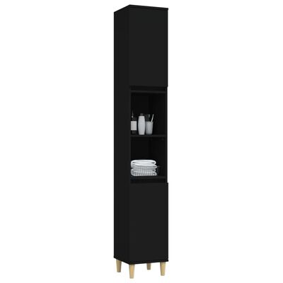 vidaXL Koupelnová skříňka černá 30 x 30 x 190 cm kompozitní dřevo