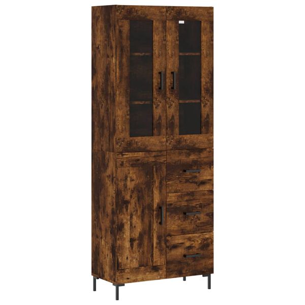vidaXL Skř&iacute;ň highboard kouřov&yacute; dub 69,5 x 34 x 180 cm kompozitn&iacute; dřevo