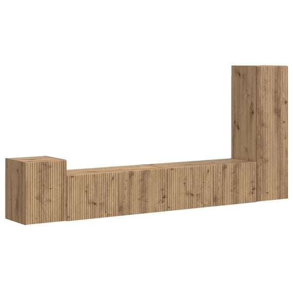 vidaXL Sestava TV skř&iacute;něk 3 pcs Artisanov&yacute; dub kompozitn&iacute; dřevo