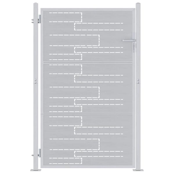 vidaXL Zahradn&iacute; br&aacute;na se z&aacute;mkem Stř&iacute;brn&aacute; 100 x 125 cm Nerezov&aacute; ocel