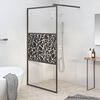 vidaXL Z&aacute;stěna do průchoz&iacute; sprchy 100x195cm ESG / kamenn&yacute; design čern&aacute;