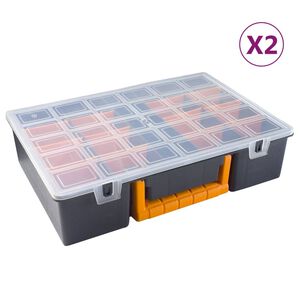 vidaXL Boxy na souč&aacute;stky 2 ks odn&iacute;mateln&eacute; přep&aacute;žky 360x250x85 mm PP