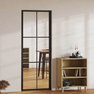 vidaXL Interi&eacute;rov&eacute; dveře ESG sklo a hlin&iacute;k 76 x 201,5 cm čern&eacute;