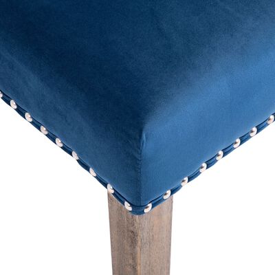 vidaXL Jídelní židle modrá samet