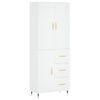 vidaXL Skř&iacute;ň highboard b&iacute;l&aacute; 69,5 x 34 x 180 cm kompozitn&iacute; dřevo