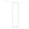 vidaXL Posuvn&eacute; dveře B&iacute;l&aacute; 61 x 198,5 cm Masivn&iacute; borov&eacute; dřevo a sklo