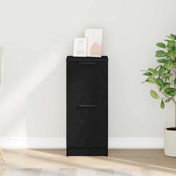 vidaXL Serv&iacute;rovac&iacute; skř&iacute;ň Čern&yacute; dub 30 x 30 x 70 cm kompozitn&iacute; dřevo