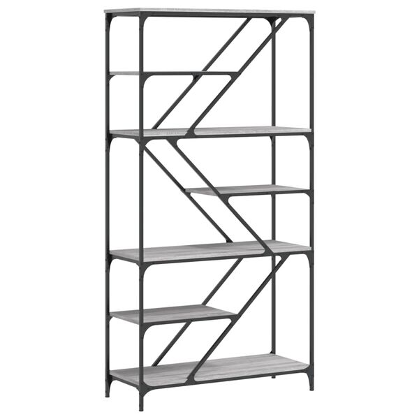 vidaXL Knihovna šedá sonoma 91 x 36 x 176 cm kompozitní dřevo a ocel