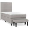 vidaXL Box spring postel s matrac&iacute; světle &scaron;ed&yacute; 100 x 200 cm textil