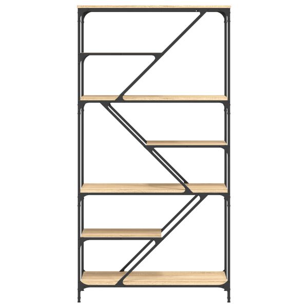 vidaXL Knihovna dub sonoma 91 x 36 x 176 cm kompozitn&iacute; dřevo a ocel