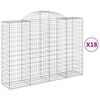 vidaXL Klenut&eacute; gabionov&eacute; ko&scaron;e 18ks 200x50x140/160cm pozinkovan&eacute; železo
