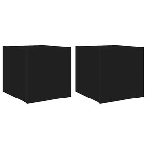 vidaXL N&aacute;stěnn&eacute; TV skř&iacute;ňky s LED osvětlen&iacute;m 2 ks čern&eacute; 30,5x35x30 cm