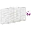 vidaXL Klenut&eacute; gabionov&eacute; ko&scaron;e 9 ks 400x50x200/220cm pozinkovan&eacute; železo