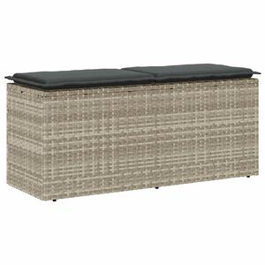 vidaXL Zahradn&iacute; lavice s pol&scaron;t&aacute;řem světle &scaron;ed&aacute; 110x40x44 cm Poly ratan