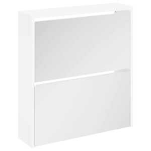 vidaXL Botn&iacute;k dvoupatrov&yacute; zrcadlo b&iacute;l&yacute; 63 x 17 x 67 cm