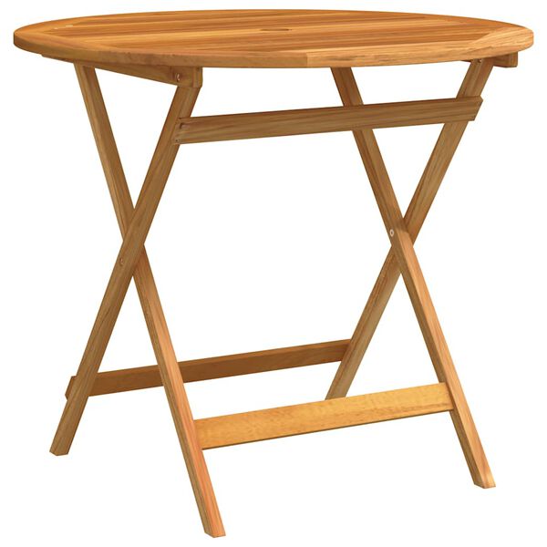 vidaXL Skl&aacute;dac&iacute; zahradn&iacute; stůl &Oslash; 90 x 75 cm masivn&iacute; eukalyptov&eacute; dřevo