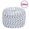 vidaXL Lodn&iacute; lano b&iacute;l&eacute; 6 mm 250 m polypropylen