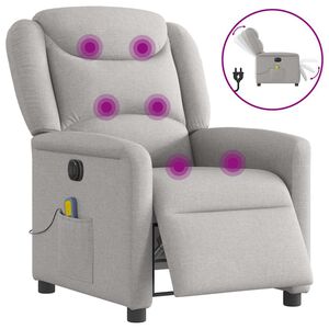 vidaXL Elektrick&eacute; mas&aacute;žn&iacute; polohovac&iacute; křeslo obl&aacute;čkově &scaron;ed&eacute; textil