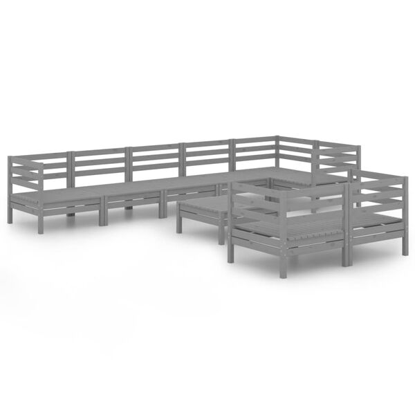 vidaXL 9d&iacute;ln&aacute; zahradn&iacute; sedac&iacute; souprava masivn&iacute; borovice &scaron;ed&aacute;