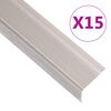 vidaXL Schodov&eacute; hrany ve tvaru L 15 ks hlin&iacute;k 90 cm &scaron;ampaňsk&eacute;