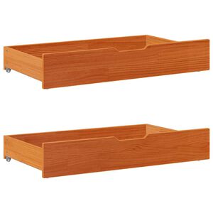 vidaXL Z&aacute;suvky pod postel 2 ks voskově hněd&eacute; 95x55x17cm masiv borovice
