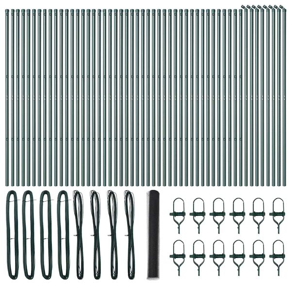 vidaXL Plotov&yacute; sloupek. &Scaron;ed&aacute; 100 x 1,4 m (25 mm mř&iacute;žka) Ocel a PVC