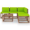 vidaXL 6d&iacute;ln&aacute; zahradn&iacute; sedac&iacute; souprava z palet s podu&scaron;kami borovice