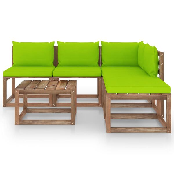 vidaXL 6d&iacute;ln&aacute; zahradn&iacute; sedac&iacute; souprava z palet s podu&scaron;kami borovice