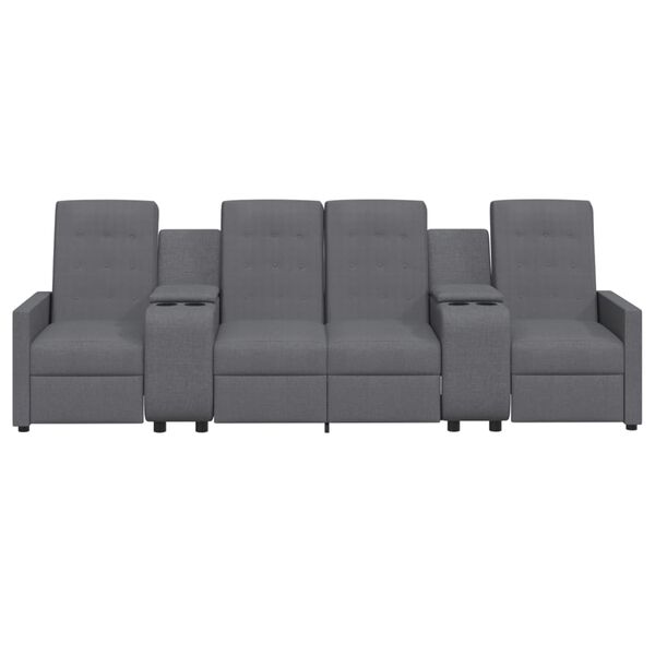 vidaXL 4m&iacute;stn&eacute; mas&aacute;žn&iacute; polohovac&iacute; křeslo s drž&aacute;ky n&aacute;pojů světle &scaron;ed&eacute;