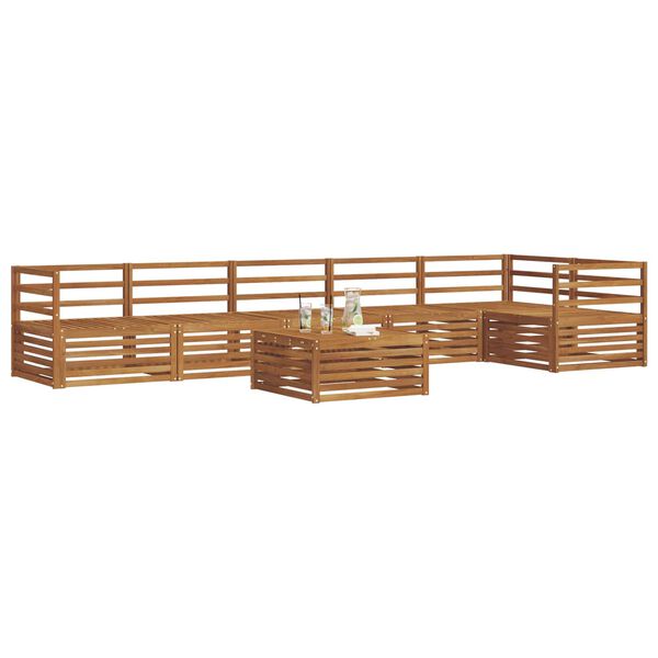 vidaXL Venkovn&iacute; pohovkov&aacute; souprava 7 pcs Př&iacute;rodn&iacute;