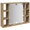 vidaXL Zrcadlov&aacute; skř&iacute;ňka s LED dub artisan 76 x 15 x 55 cm kompozit