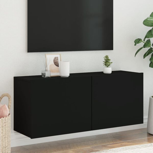 vidaXL TV skř&iacute;ňka n&aacute;stěnn&aacute; čern&aacute; 100 x 30 x 41 cm