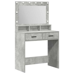 vidaXL Kosmetick&yacute; stůl Betonově &scaron;ed&aacute; 79 x 41 x 135 cm Kompozitn&iacute; dřevo