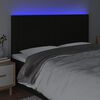vidaXL Čelo postele s LED čern&eacute; 200x5x118/128 cm textil