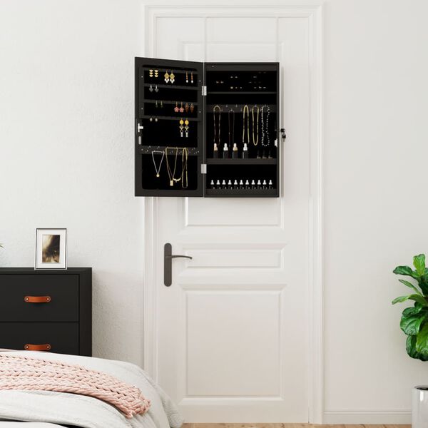 vidaXL Zrcadlov&aacute; &scaron;perkovnice s LED světly n&aacute;stěnn&aacute; čern&aacute;