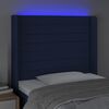 vidaXL Čelo postele s LED modr&eacute; 93 x 16 x 118/128 cm textil