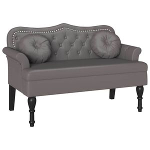 vidaXL Chesterfield lavice &Scaron;ed&aacute; 120,5 x 65 x 75 cm Uměl&aacute; kůže