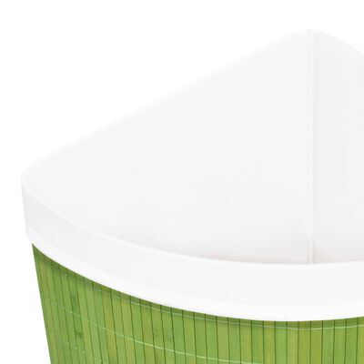 vidaXL Rohový bambusový koš na prádlo zelený 60 l
