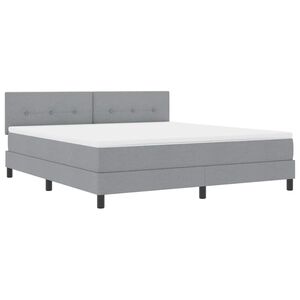 vidaXL Postel s boxspringem s matrac&iacute; Světle &scaron;ed&aacute; 180 x 200 cm textil
