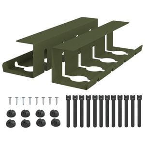 vidaXL Tray na kabely pod stolem 2 ks Olivově zelen&aacute; 43 x 12 x 10 cm