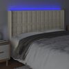 vidaXL Čelo postele s LED kr&eacute;mov&eacute; 183 x 16 x 118/128 cm uměl&aacute; kůže