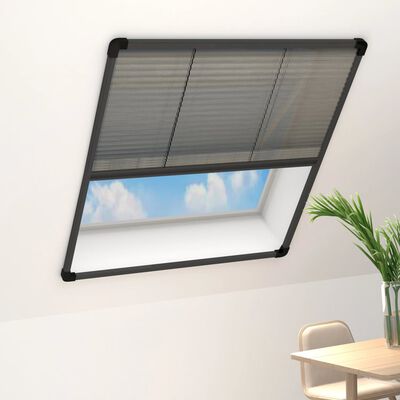 vidaXL Plisovaná okenní síť proti hmyzu hliník antracitová 100 x 160 cm